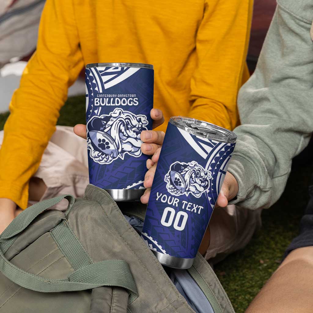 Bulldogs Rugby Custom Tumbler Cup Go Berries With Polynesian Style
