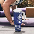 Bulldogs Rugby Custom Tumbler With Handle Go Berries With Polynesian Style