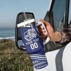 Bulldogs Rugby Custom Tumbler With Handle Go Berries With Polynesian Style