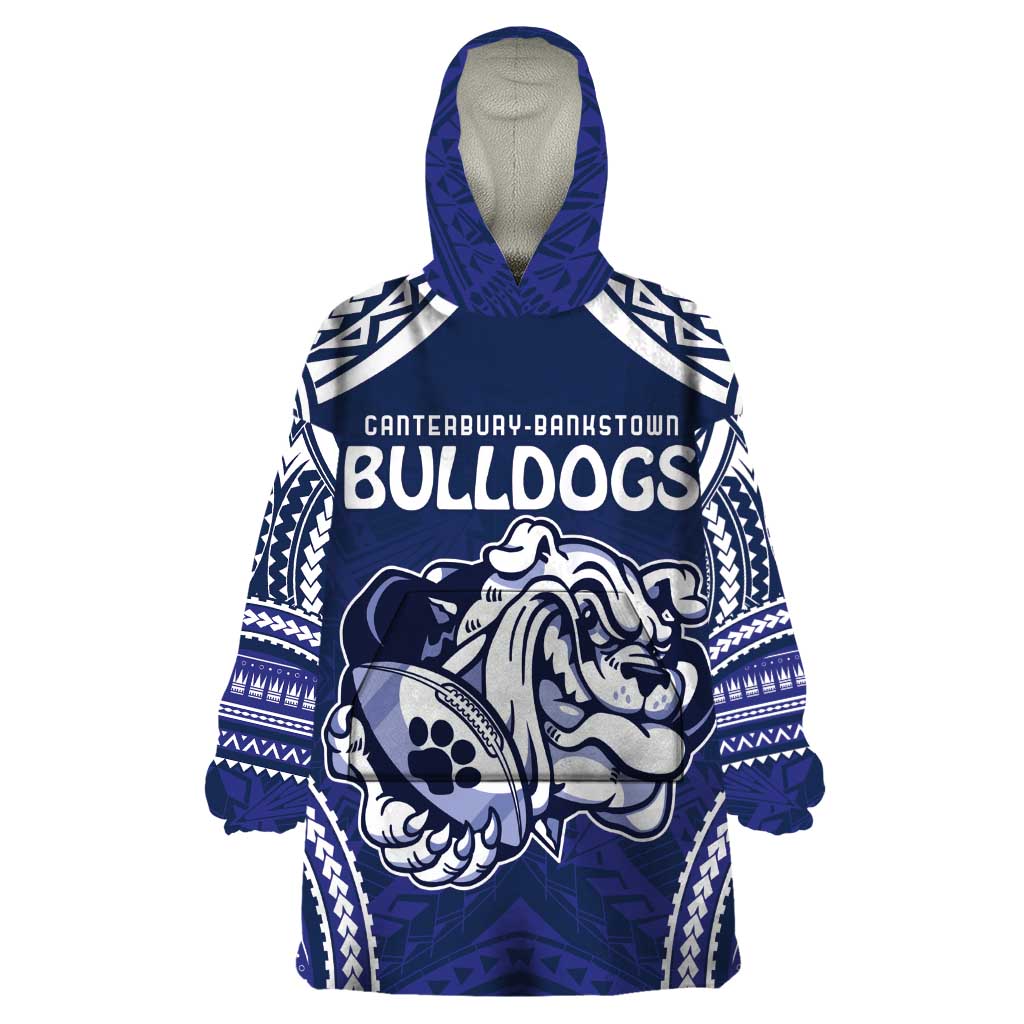 Bulldogs Rugby Custom Wearable Blanket Hoodie Go Berries With Polynesian Style