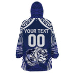Bulldogs Rugby Custom Wearable Blanket Hoodie Go Berries With Polynesian Style