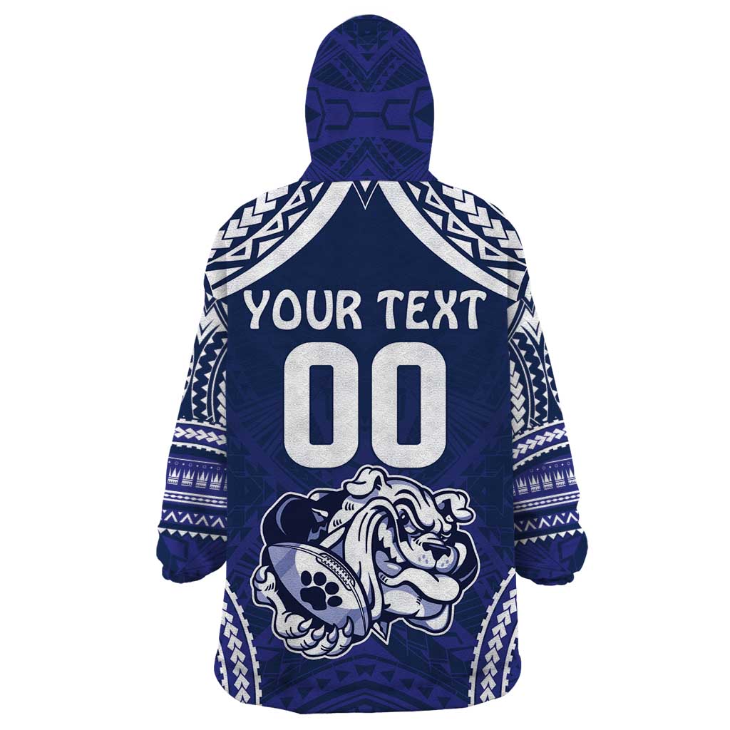 Bulldogs Rugby Custom Wearable Blanket Hoodie Go Berries With Polynesian Style