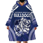 Bulldogs Rugby Custom Wearable Blanket Hoodie Go Berries With Polynesian Style