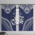 Bulldogs Rugby Custom Window Curtain Go Berries With Polynesian Style