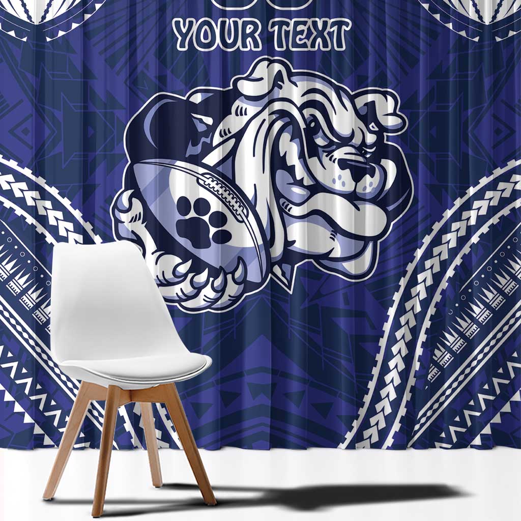 Bulldogs Rugby Custom Window Curtain Go Berries With Polynesian Style