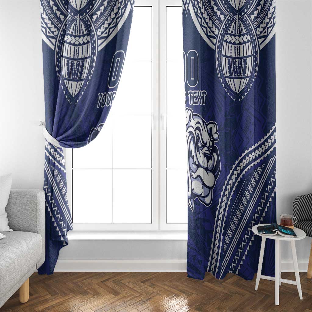 Bulldogs Rugby Custom Window Curtain Go Berries With Polynesian Style