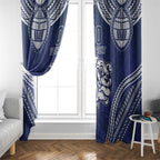 Bulldogs Rugby Custom Window Curtain Go Berries With Polynesian Style