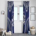 Bulldogs Rugby Custom Window Curtain Go Berries With Polynesian Style