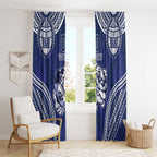 Bulldogs Rugby Custom Window Curtain Go Berries With Polynesian Style