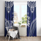 Bulldogs Rugby Custom Window Curtain Go Berries With Polynesian Style