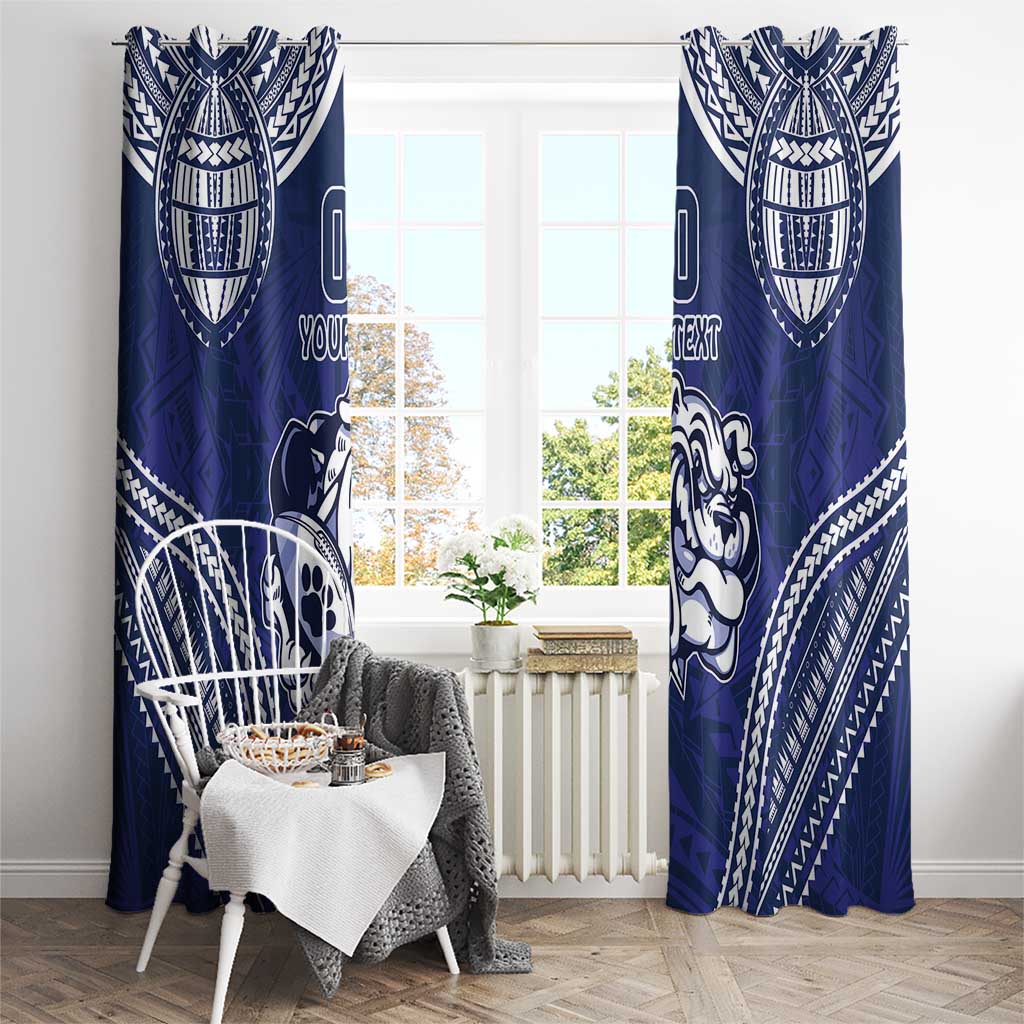 Bulldogs Rugby Custom Window Curtain Go Berries With Polynesian Style