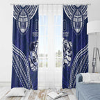 Bulldogs Rugby Custom Window Curtain Go Berries With Polynesian Style