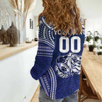 Bulldogs Rugby Custom Women Casual Shirt Go Berries With Polynesian Style