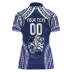 Bulldogs Rugby Custom Women Polo Shirt Go Berries With Polynesian Style