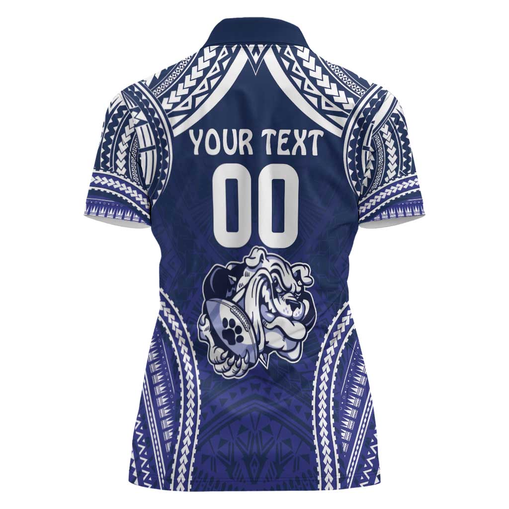 Bulldogs Rugby Custom Women Polo Shirt Go Berries With Polynesian Style