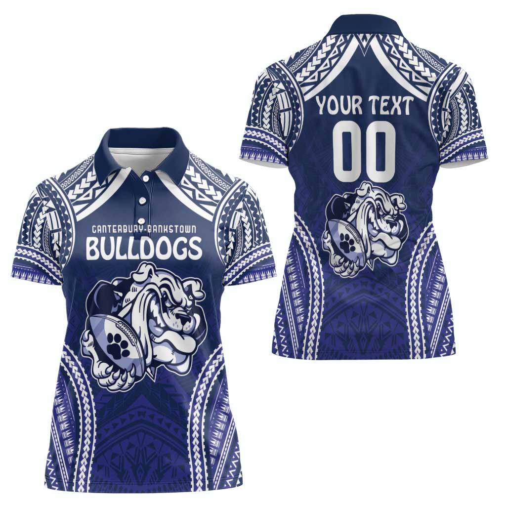 Bulldogs Rugby Custom Women Polo Shirt Go Berries With Polynesian Style
