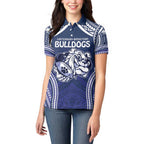 Bulldogs Rugby Custom Women Polo Shirt Go Berries With Polynesian Style