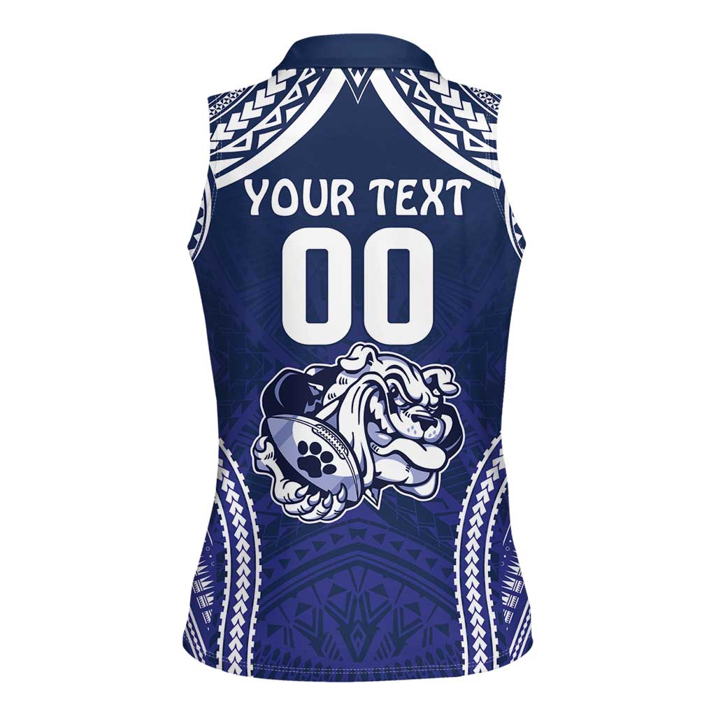 Bulldogs Rugby Custom Women Sleeveless Polo Shirt Go Berries With Polynesian Style