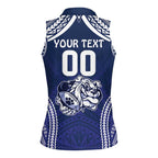 Bulldogs Rugby Custom Women Sleeveless Polo Shirt Go Berries With Polynesian Style