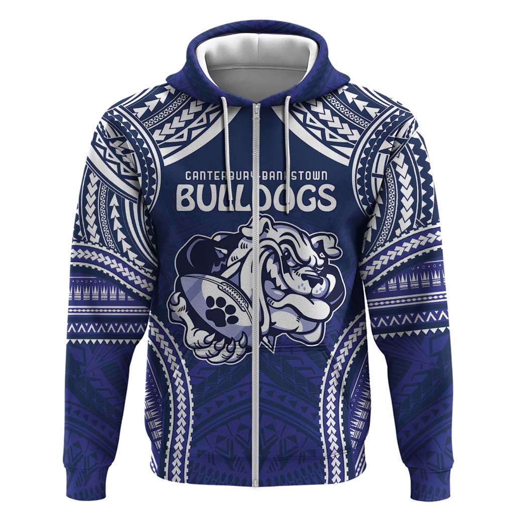 Bulldogs Rugby Custom Zip Hoodie Go Berries With Polynesian Style