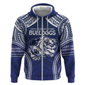 Bulldogs Rugby Custom Zip Hoodie Go Berries With Polynesian Style