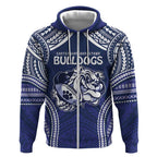 Bulldogs Rugby Custom Zip Hoodie Go Berries With Polynesian Style
