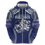 Bulldogs Rugby Custom Zip Hoodie Go Berries With Polynesian Style