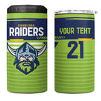 Raiders Rugby Custom 4 in 1 Can Cooler Tumbler The Green Machine Simple Style