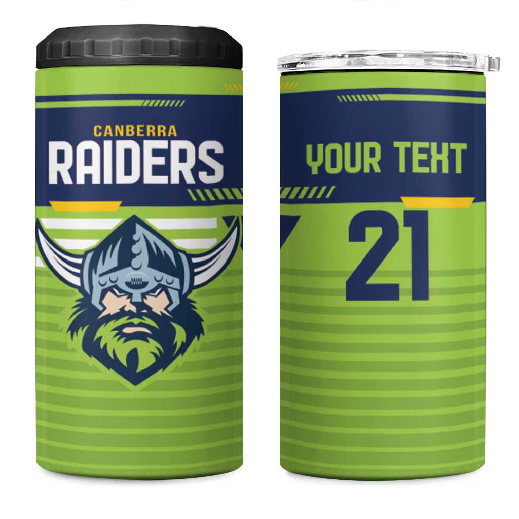 Raiders Rugby Custom 4 in 1 Can Cooler Tumbler The Green Machine Simple Style