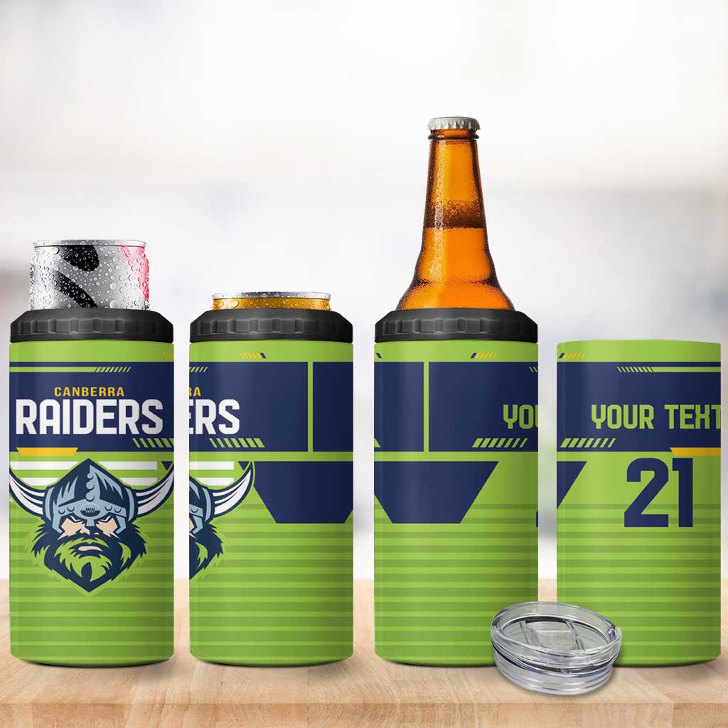 Raiders Rugby Custom 4 in 1 Can Cooler Tumbler The Green Machine Simple Style