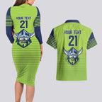 Raiders Rugby Custom Couples Matching Long Sleeve Bodycon Dress and Hawaiian Shirt The Green Machine Simple Style