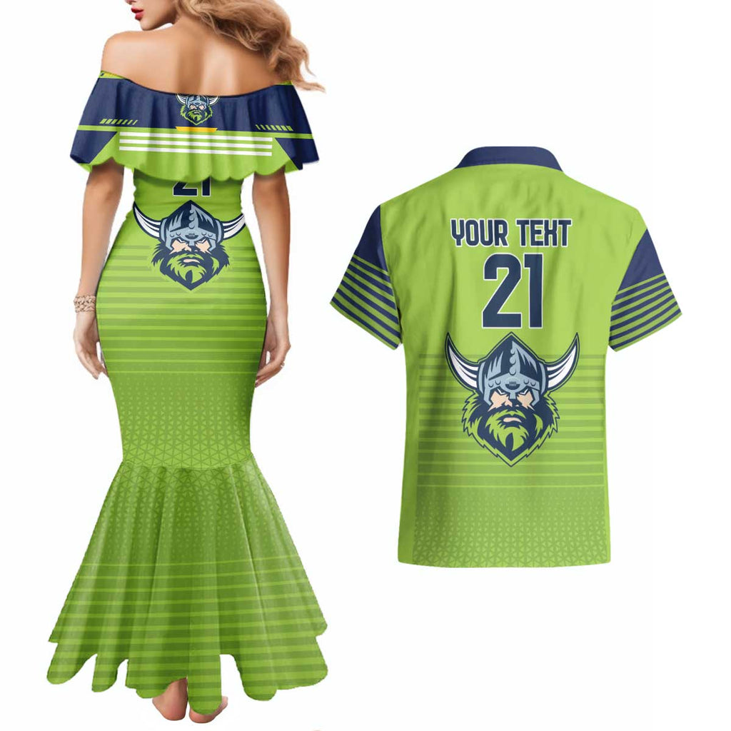 Raiders Rugby Custom Couples Matching Mermaid Dress and Hawaiian Shirt The Green Machine Simple Style