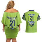 Raiders Rugby Custom Couples Matching Off Shoulder Short Dress and Hawaiian Shirt The Green Machine Simple Style