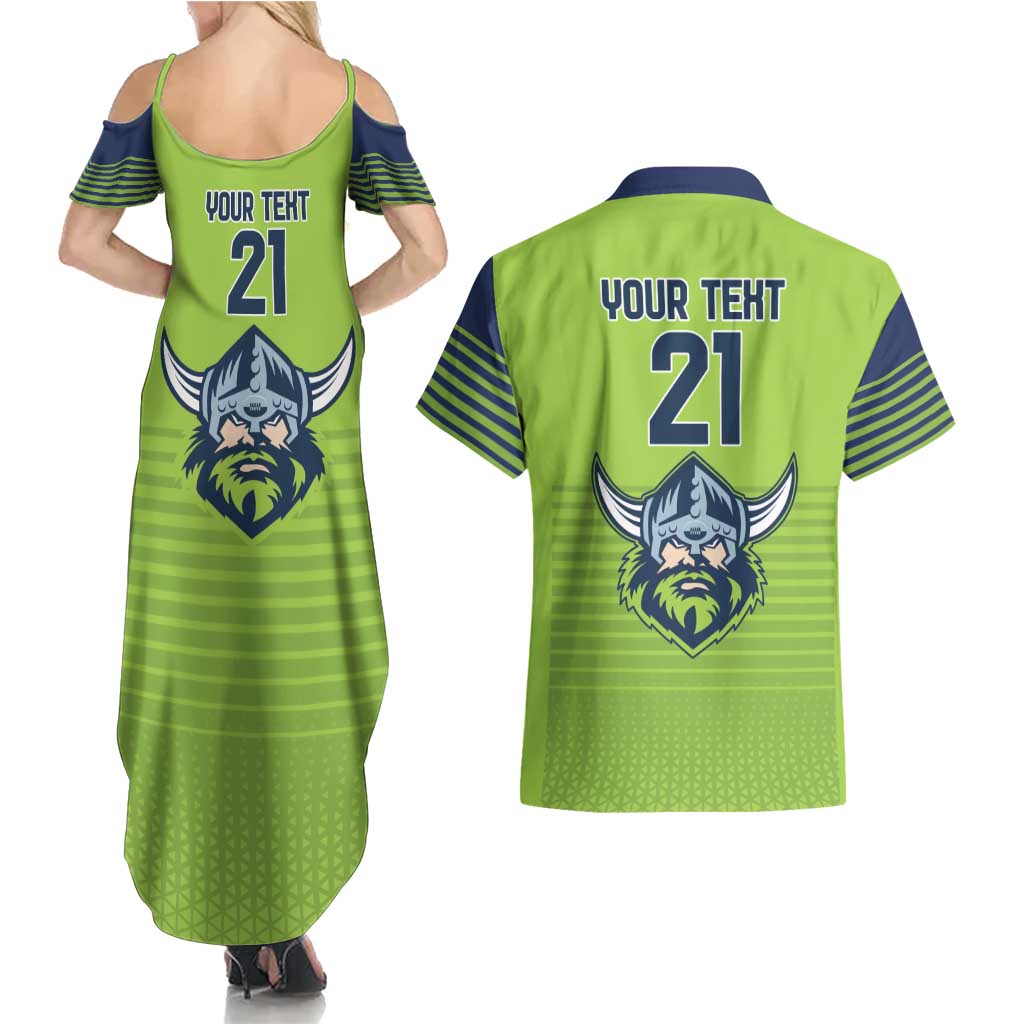 Raiders Rugby Custom Couples Matching Summer Maxi Dress and Hawaiian Shirt The Green Machine Simple Style