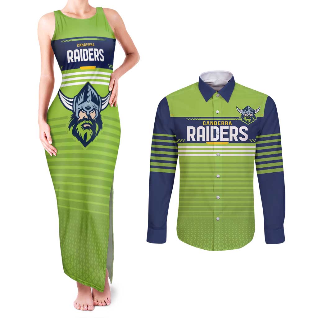 Raiders Rugby Custom Couples Matching Tank Maxi Dress and Long Sleeve Button Shirt The Green Machine Simple Style
