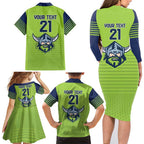 Raiders Rugby Custom Family Matching Long Sleeve Bodycon Dress and Hawaiian Shirt The Green Machine Simple Style