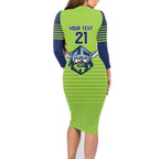 Raiders Rugby Custom Family Matching Long Sleeve Bodycon Dress and Hawaiian Shirt The Green Machine Simple Style