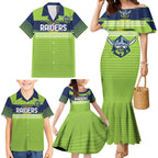 Raiders Rugby Custom Family Matching Mermaid Dress and Hawaiian Shirt The Green Machine Simple Style