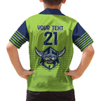 Raiders Rugby Custom Family Matching Off Shoulder Short Dress and Hawaiian Shirt The Green Machine Simple Style