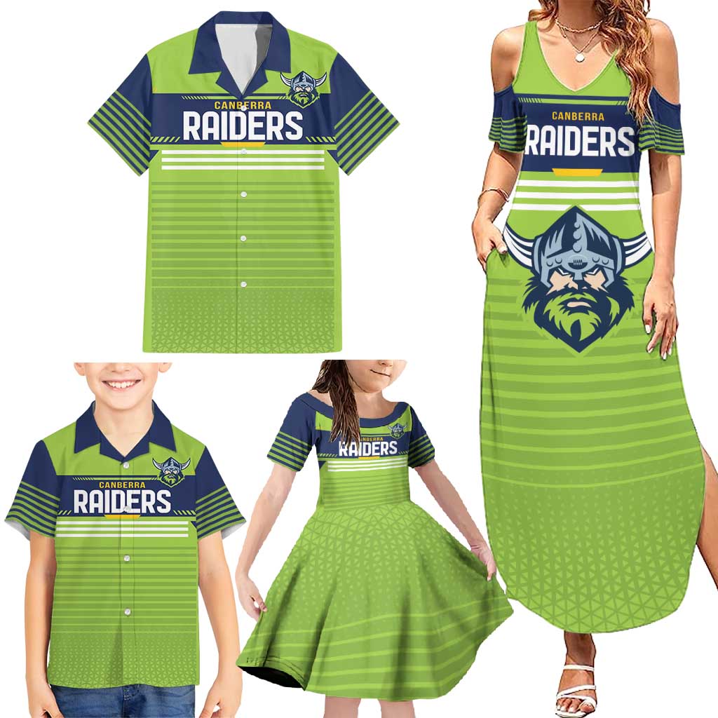 Raiders Rugby Custom Family Matching Summer Maxi Dress and Hawaiian Shirt The Green Machine Simple Style