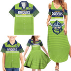 Raiders Rugby Custom Family Matching Summer Maxi Dress and Hawaiian Shirt The Green Machine Simple Style