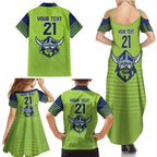 Raiders Rugby Custom Family Matching Summer Maxi Dress and Hawaiian Shirt The Green Machine Simple Style