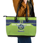 Raiders Rugby Custom Leather Tote Bag The Green Machine Simple Style