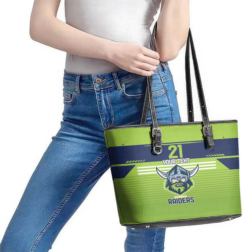 Raiders Rugby Custom Leather Tote Bag The Green Machine Simple Style
