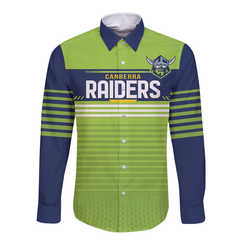 Raiders Rugby Custom Long Sleeve Button Shirt The Green Machine Simple Style