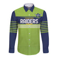 Raiders Rugby Custom Long Sleeve Button Shirt The Green Machine Simple Style