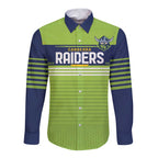 Raiders Rugby Custom Long Sleeve Button Shirt The Green Machine Simple Style