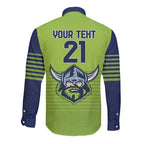 Raiders Rugby Custom Long Sleeve Button Shirt The Green Machine Simple Style