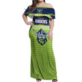 Raiders Rugby Custom Off Shoulder Maxi Dress The Green Machine Simple Style