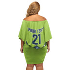 Raiders Rugby Custom Off Shoulder Short Dress The Green Machine Simple Style